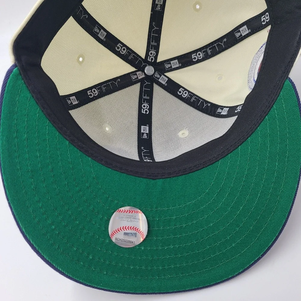 Chicago Cubs Hat Fitted 7 1/4 New Era 59Fifty Cream Wrigley Field 100 Year Patch